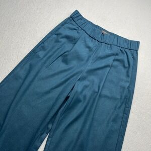 Ann Taylor Petite Wide Leg Pull On Pants Teal Blue Size Small Petite SP Relaxed